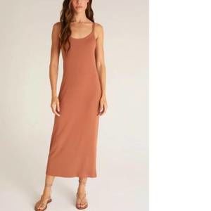z supply melody midi rib dress in vintage brown